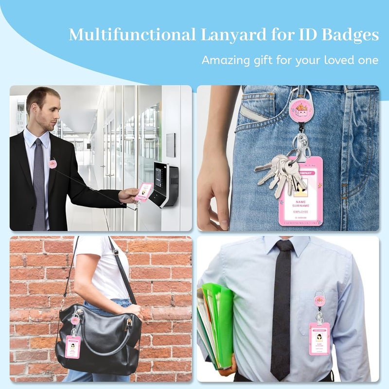 Hancynir Lanyards for Id Badges, Dumpster on Fire Badge Holder with Retractable Reel Clip, Funny Work Name Tags Keychain Lanyard ID Card Protector Cover Case for Women Teacher Nurse Doctor Office - Image 3